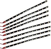 Vista 13 de Yolu Tira de luz LED súper brillante de 11.8 in 15SMD flexible e impermeable para decoración interior y exterior de automóvil, luz DRL para correr