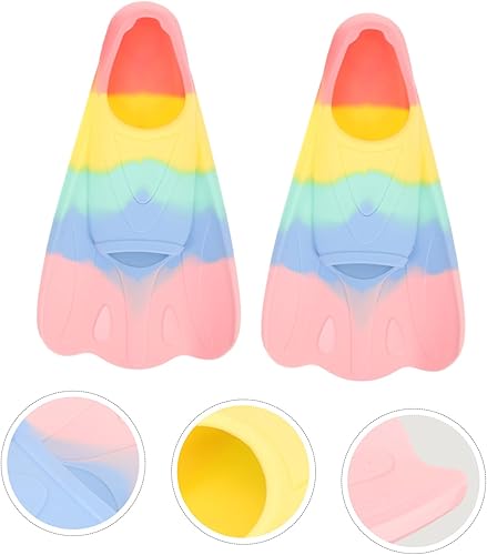 Miniatura 6 de Aletas de natación de silicona, hoja corta flexible para entrenamiento y esnórquel, cómodas y ligeras aletas de buceo para niños principiantes