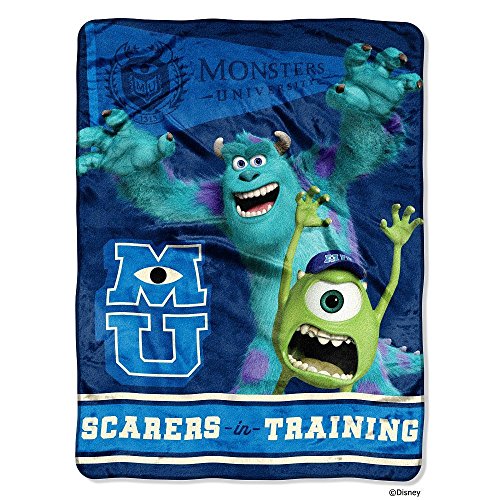 Disney Monsters Inc University Scarers in Training Micro Raschel Throw Blanket 46'x60' (116cm x 152cm)