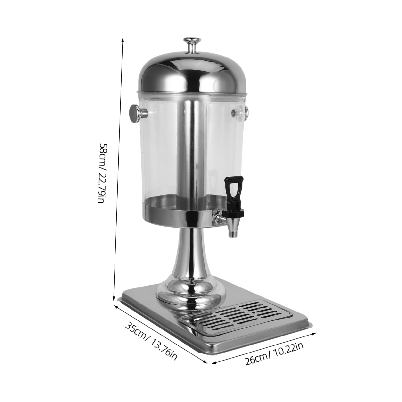 Alipis Transparent Stainless Steel Beverage Dispenser with Spigot Dual Temperature Hot Cold Drink Container for Parties Catering Juice Milk Tea Supplies Commercial Use