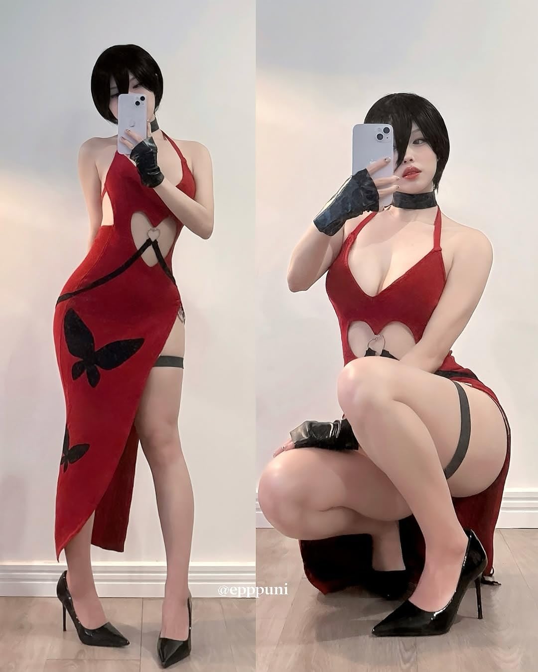 KORURACLUB Women's exotic costumes Cheongsam lingerie Sexy Heart Shaped Cutout Cosplay Anime lingerie