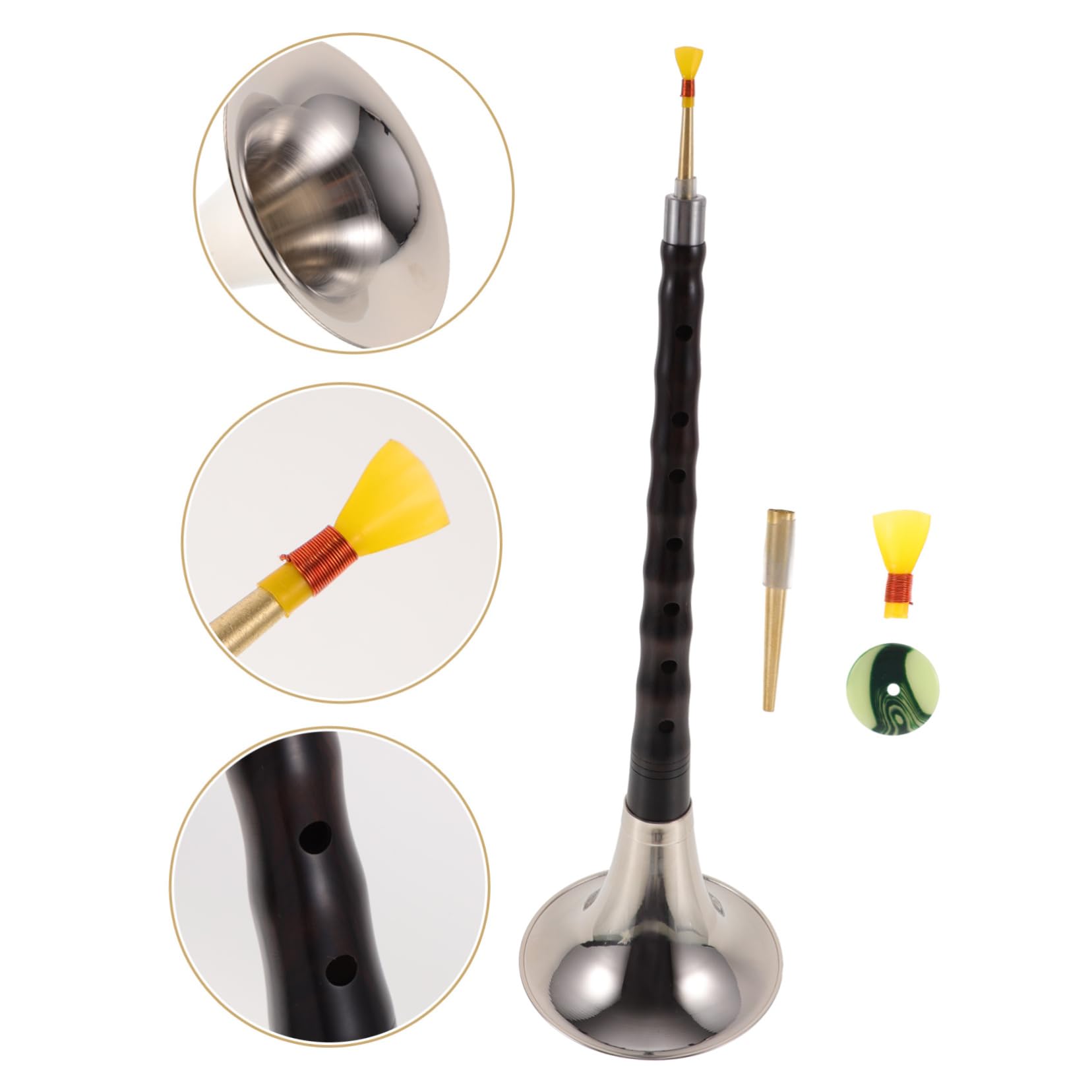 Strumento Musicale Etnico Tradizionale Suona per Principianti in Legno e Rame Accessori Inclusi, Facile da Suonare e Resistente alla Ruggine, per Studio e Pratica Colore Casuale