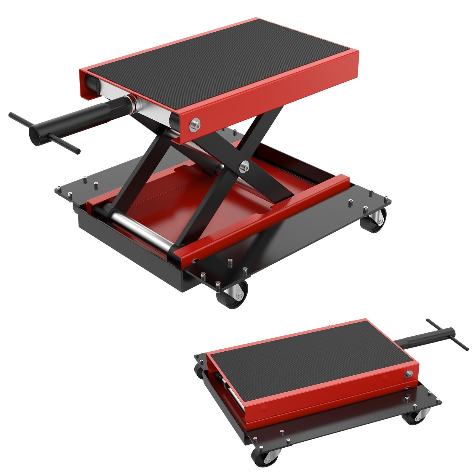 ACXIN Motorradhebebühne mit Rollen Rangierhilfe, bis 500 kg, höhenverstellbarer Motorradheber, für Wartung von Motorrad, ATV & Quad, Garage & Außenbereiche geeignet