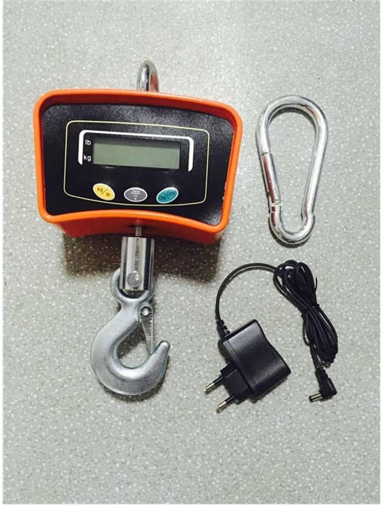 Industrial Crane Scale Digital 1000 kg/2000 lbs Heavy Duty Suspension Remote Control Portable Electronic Weighing 5 Digits LED Display(Grey,1000kg) (OneColor 1000kg)