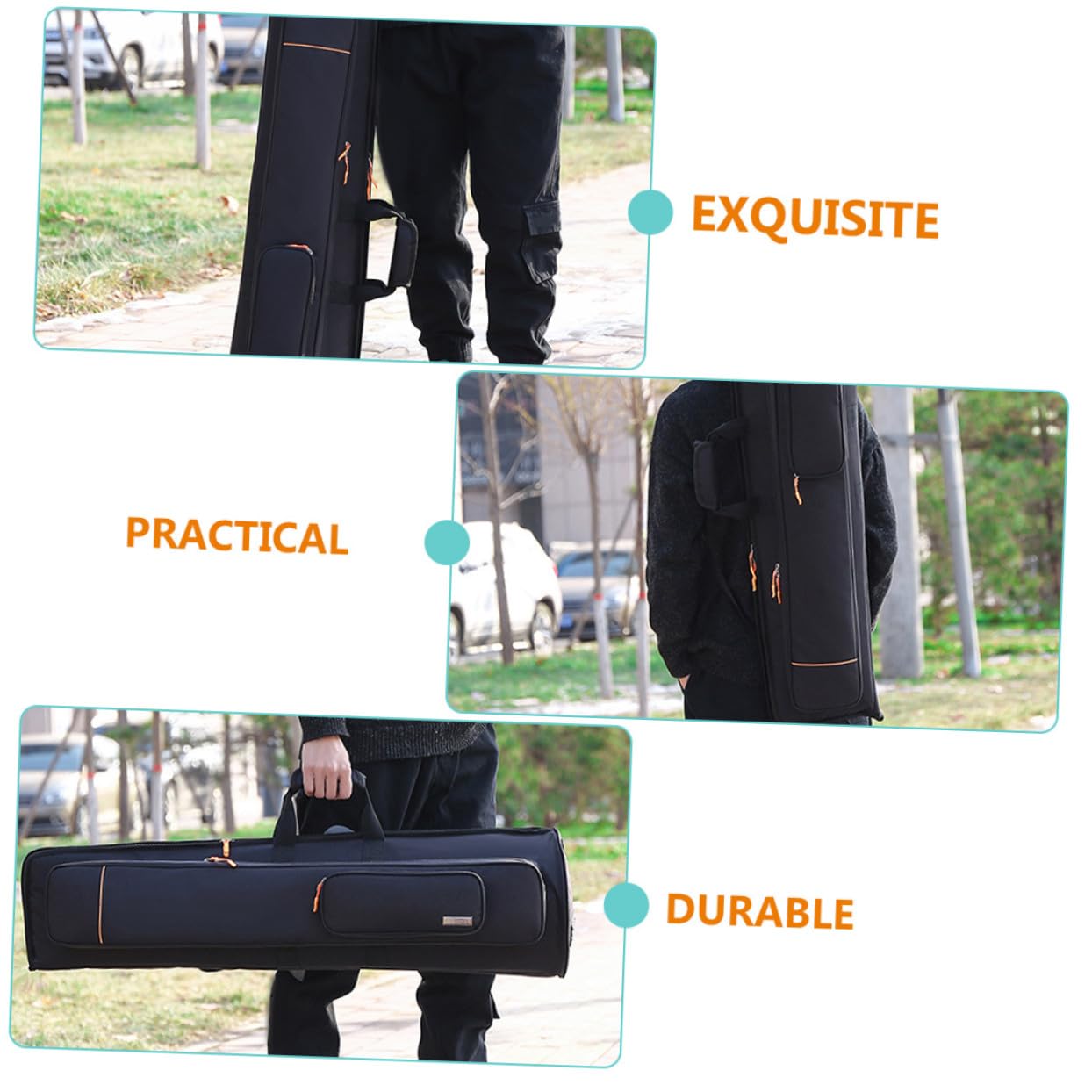Bolsa De Almacenamiento Para Trombón Tenor En Tela Oxford Resistente Al Agua, Dos Bolsillos Delanteros y Acolchado De 16 Mm Para Protección y Comodidad