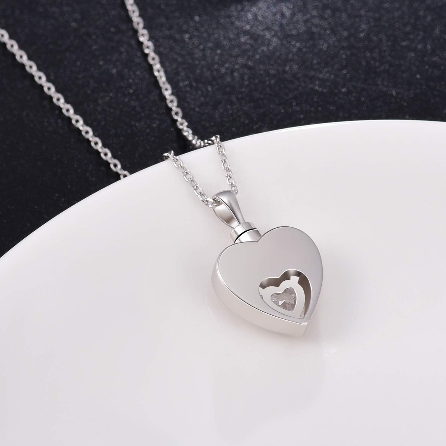 Jinlou 925 Sterling Silver Hold Loved Ones Heart Urn Necklace Pendant for Ashes Memorial Cremation Jewelry - Image 4