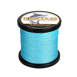 HERCULES Braided Fishing Line 12 Strands, 100-2000m 109-2196 Yards Braid Fish Line, 10lbs-420lbs Test PE Lines for Saltwater Freshwater - Blue, 80lbs, 300m