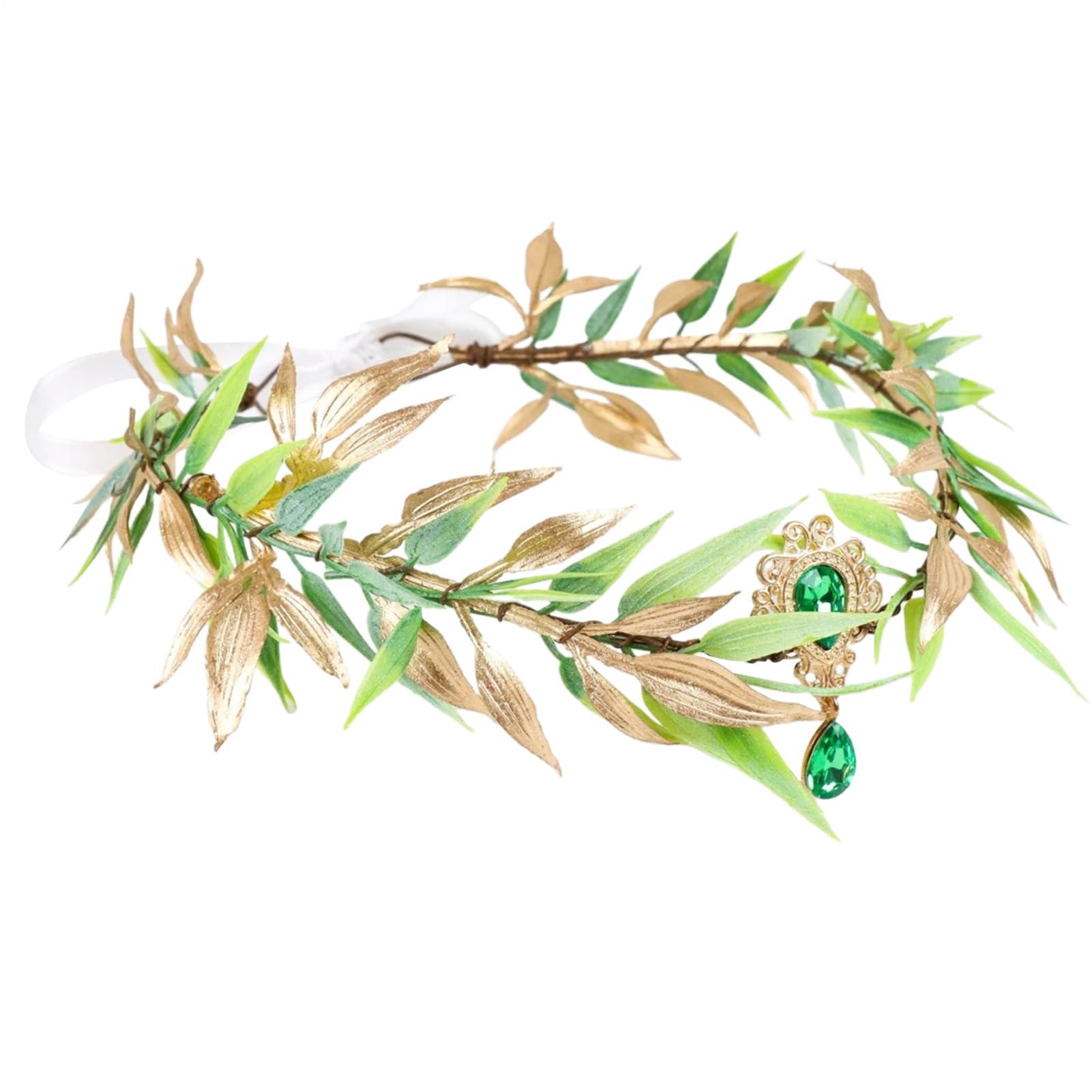 Fee Kopfschmuck - Grüne Renaissance Tiara Göttin Cosplay Stirnband Fantasie Haarschmuck für Erwachsene Frauen Mädchen Renaissance Faire Festival Halloween Party Hochzeit Fotoshooting