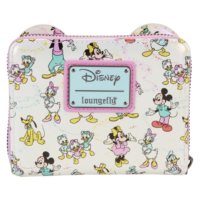 Loungefly Disney 100 Mickey and Friends Classic All Over Print Iridescent Zip Around Wallet3