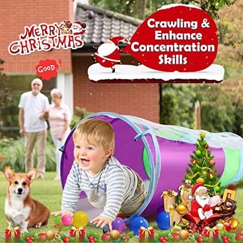 Kids Play Tunnel, STLOVe Tent for Toddler, 70.9*18.1 in Pop Up Crawl Tunnel Toy for Baby Infant ChildrenDogCat, Collapsible Gift for Boy and Girl Play Tunnel Indoor and Outdoor Game, Colorful Tunnel