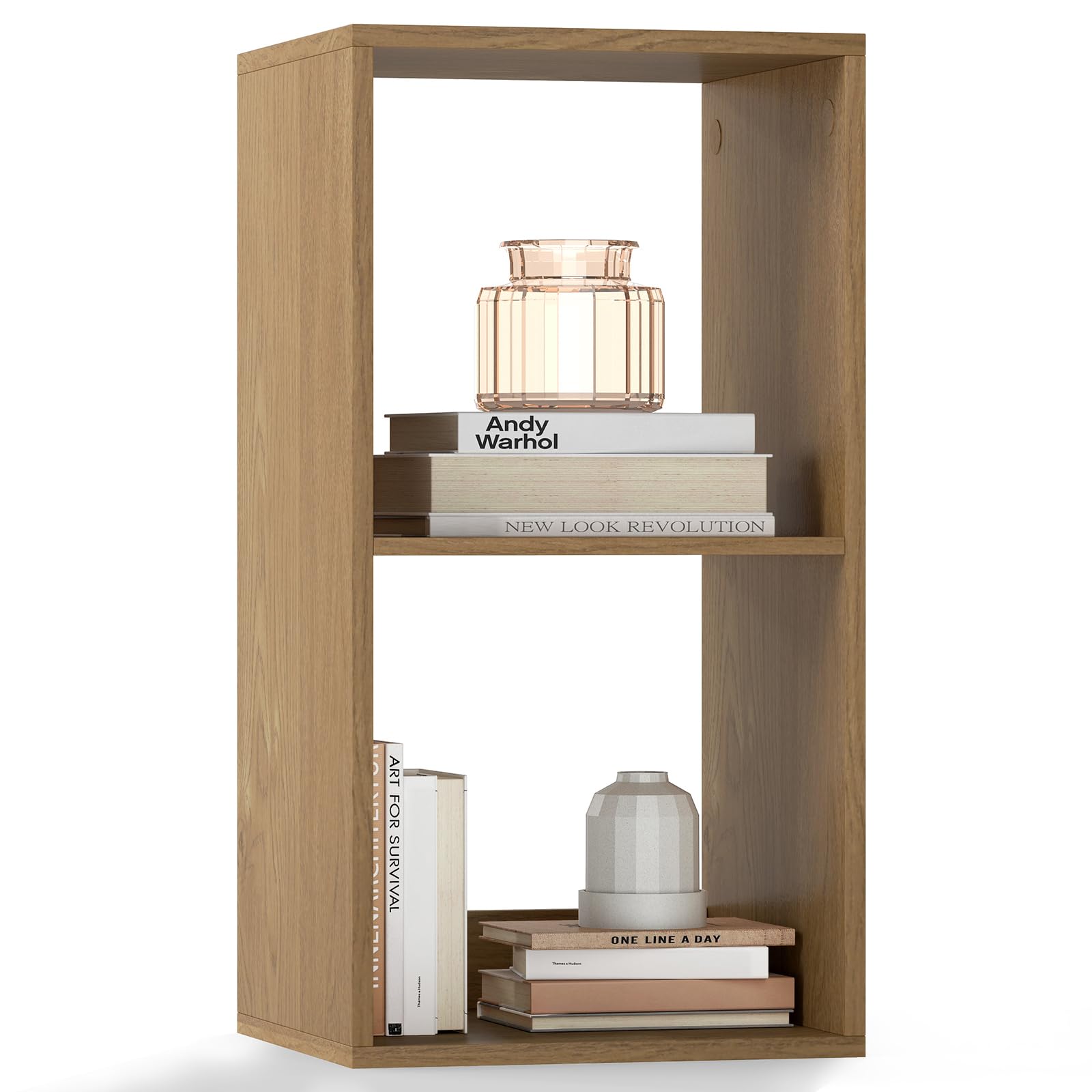 CASART Cube Storage Unit, Open Shelf Bookcase with Anti-Tipping Kits, Modern Compact Display Bookshelf for Living Room Study Office (Natural, 2-Cube: 35 x 33 x 69cm) — image 1