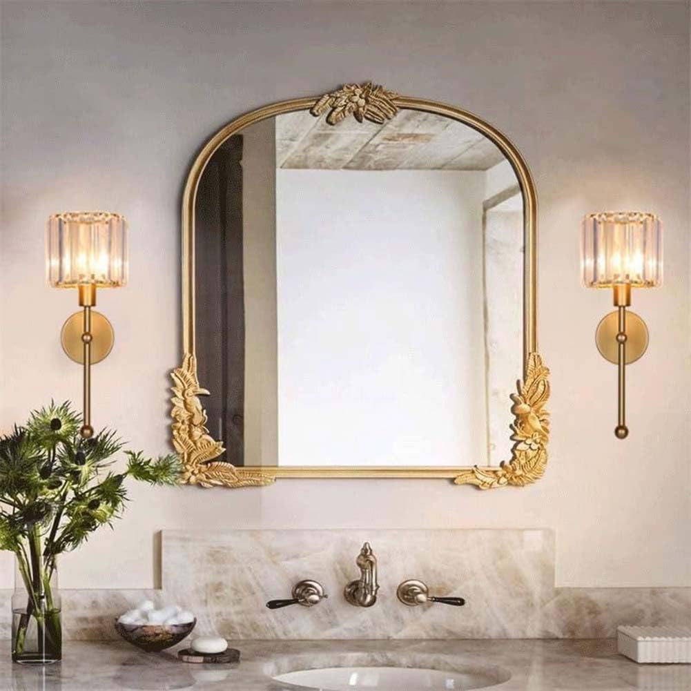 2 Stück Gold Kristall Wandleuchte Akku Retro Wandlampe Dimmbar Fernbedienung Ohne Stromanschluss Wandleuchten lnnen Glas USB Aufladung Nachttischlampe Vintage Batteriebetrieben Leselampe Wand