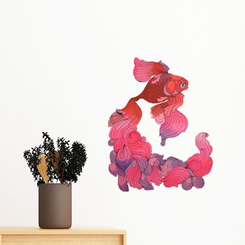 Autocollant mural cyprinidélidé rose 50cm pour créer un cocon zen dans la chambre