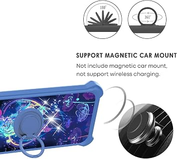 Kinetijy Case Compatible for Lava Play Max Phone Case Cover [with 1* Tempered Glass Screen Protector][Hard PC + Soft Silicone][Ring Support] [Colorful Reflect Light] IMDL-LMG