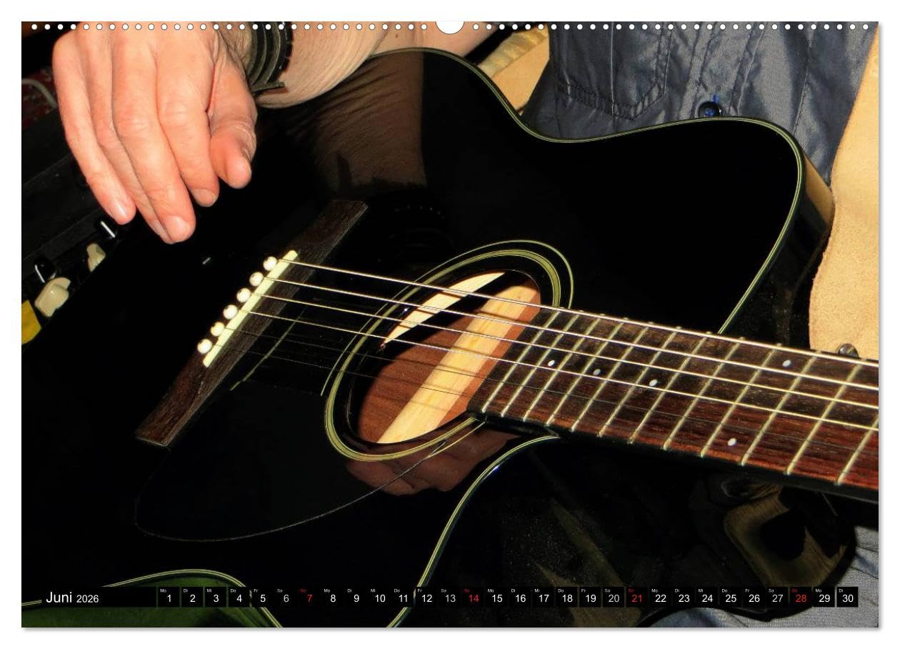 JAZZGITARREN in Szene gesetzt (hochwertiger Premium Wandkalender 2026 DIN A2 quer), Kunstdruck in Hochglanz: Auf jedem Kalenderblatt präsentiert sich ... beliebte Gitarrenschönheit (CALVENDO Kunst)