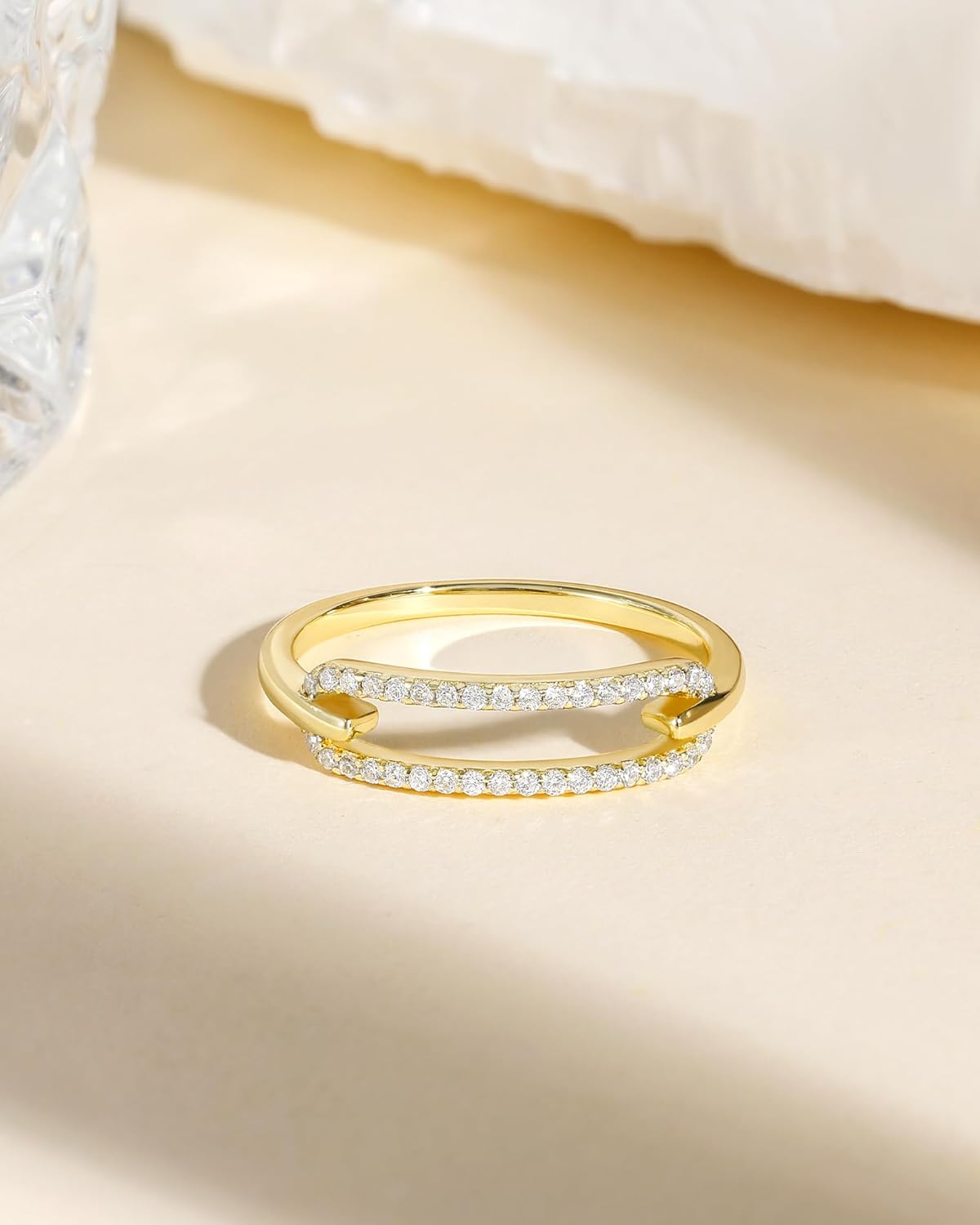 Monkton 1.5mm S925 Sterling Silver Engagement Ring for Women Dainty Cubic Zirconia Eternity Wedding Band Pave Paperclip CZ Stackable Ring Size 4-10 - Image 3