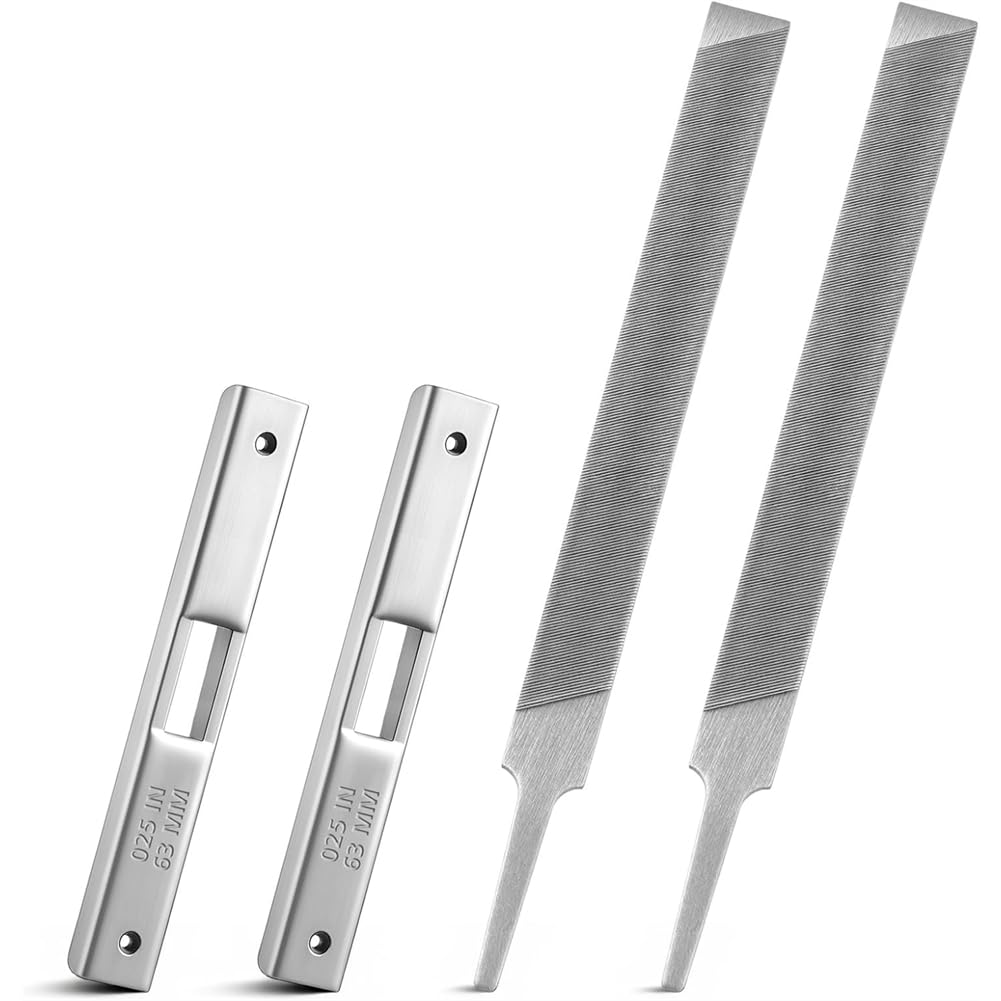 Littimoon 4 Pieces Depth Gauge Tool with Flat File for Chainsaw Chain Raker Gauge and Chainsaw Flat File Depth Tool