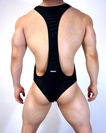 JOCKMAIL Men's Bodysuit Leotard Sexy Mens One-piece Swimsuit Back One-Piece Tank Top Stretch Swimsuit Singlet Workout