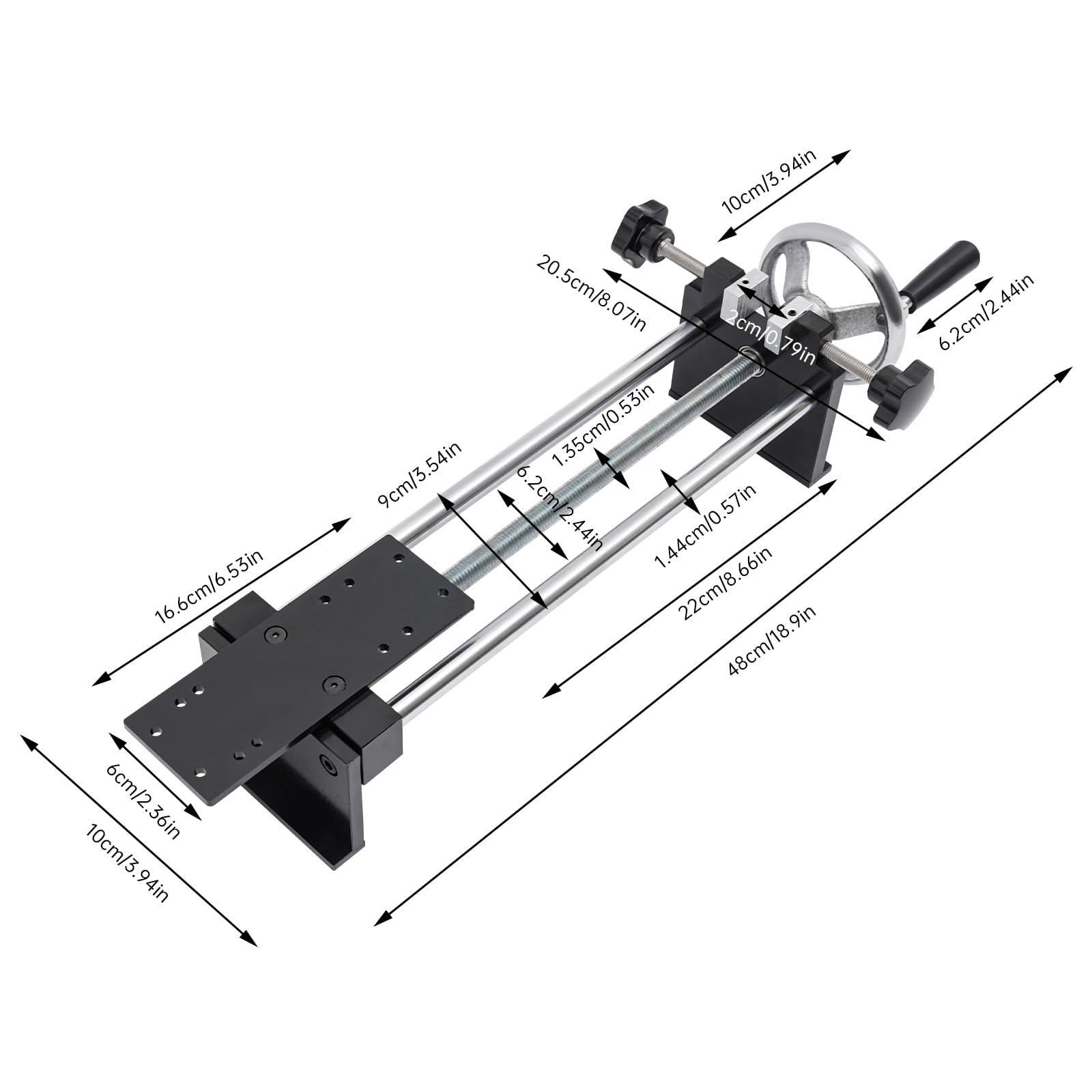 500N/50kg Black Hand-wheel Operated Force Gauge Stand Push Pull Force Test Stand,Force Gauge Stand Manual Force Test Stand Push Pull Gauge, Hand Wheel Operated
