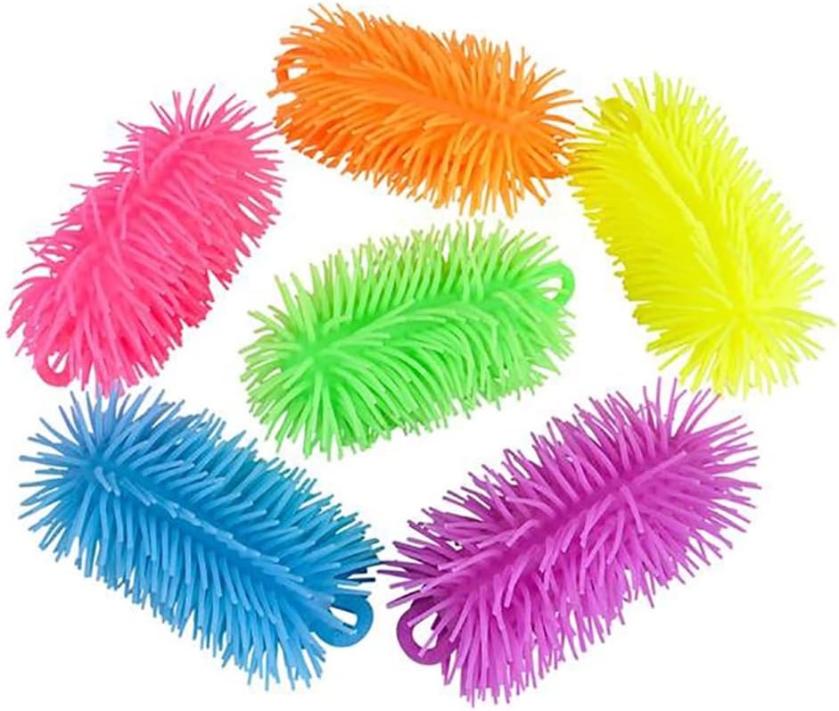 Puffer Ball Snake Toy, Stress Reliever Toy for Hand Wrist Finger Exercise Squeeze Therapy, Party Favor, 6" (6-Pack)