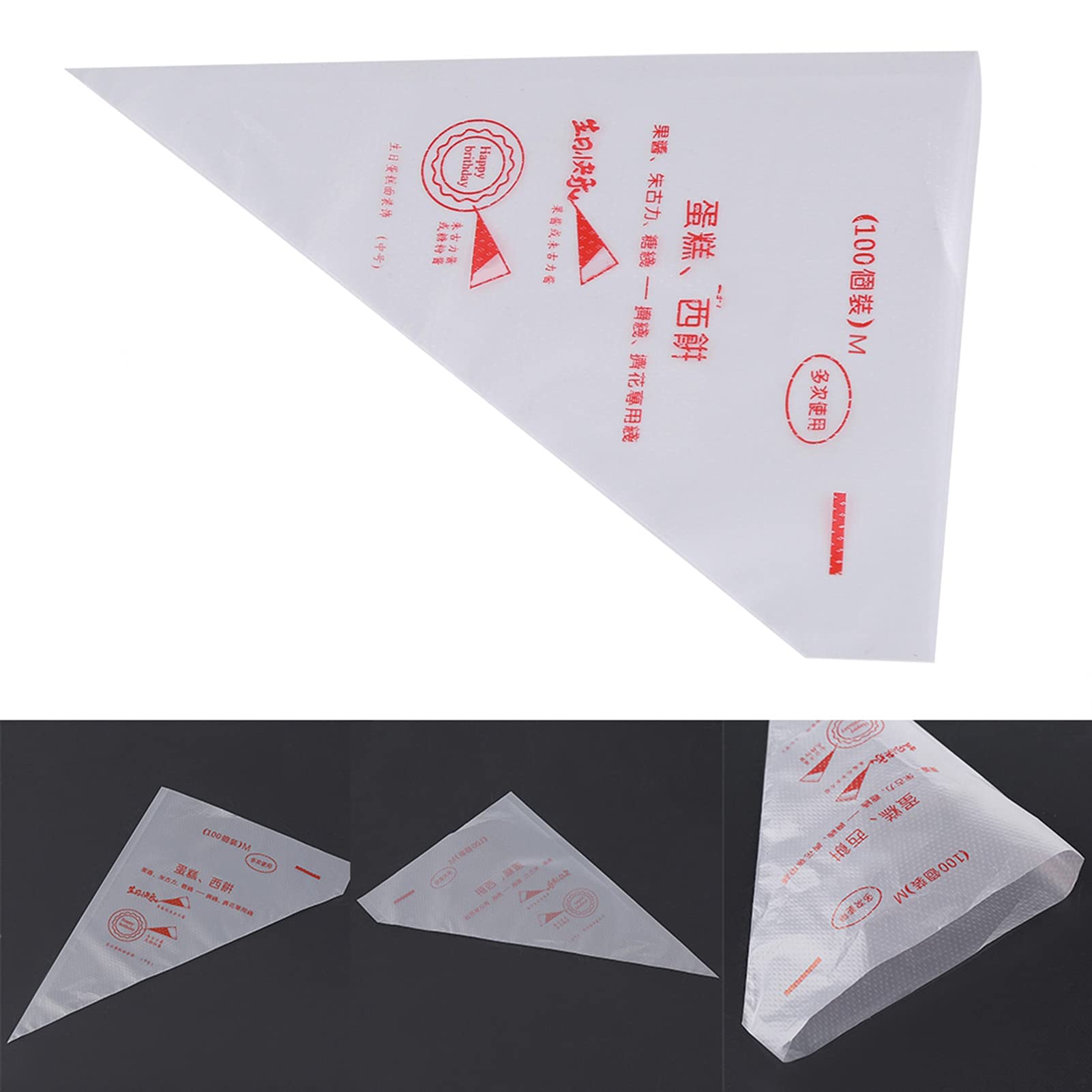 Piping Bags, 100pcs Pastry Bag with Thicken Design Small Piping for Cake, Fondant, Cupcake, Puff, Cookies (210x210x135cm/82.7x82.7x53.1in)