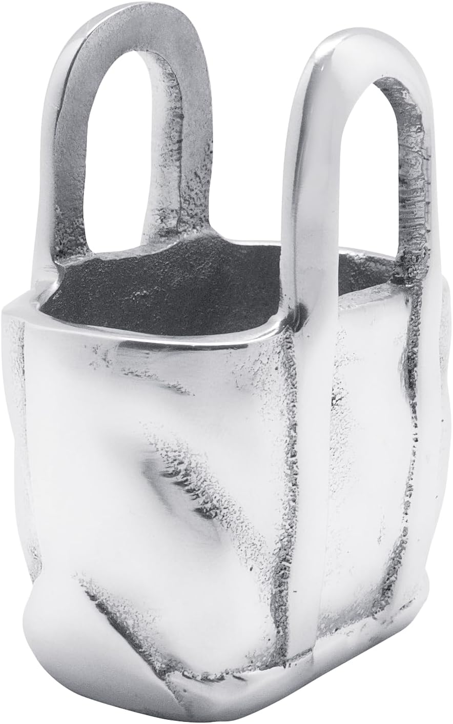 MARIPOSA SMALL TOTE BAG | SILVER | BRILLANTE | GIFTS | NOVELTY | RECYCLED SANDCAST ALUMINUM | HANDMADE IN MEXICO