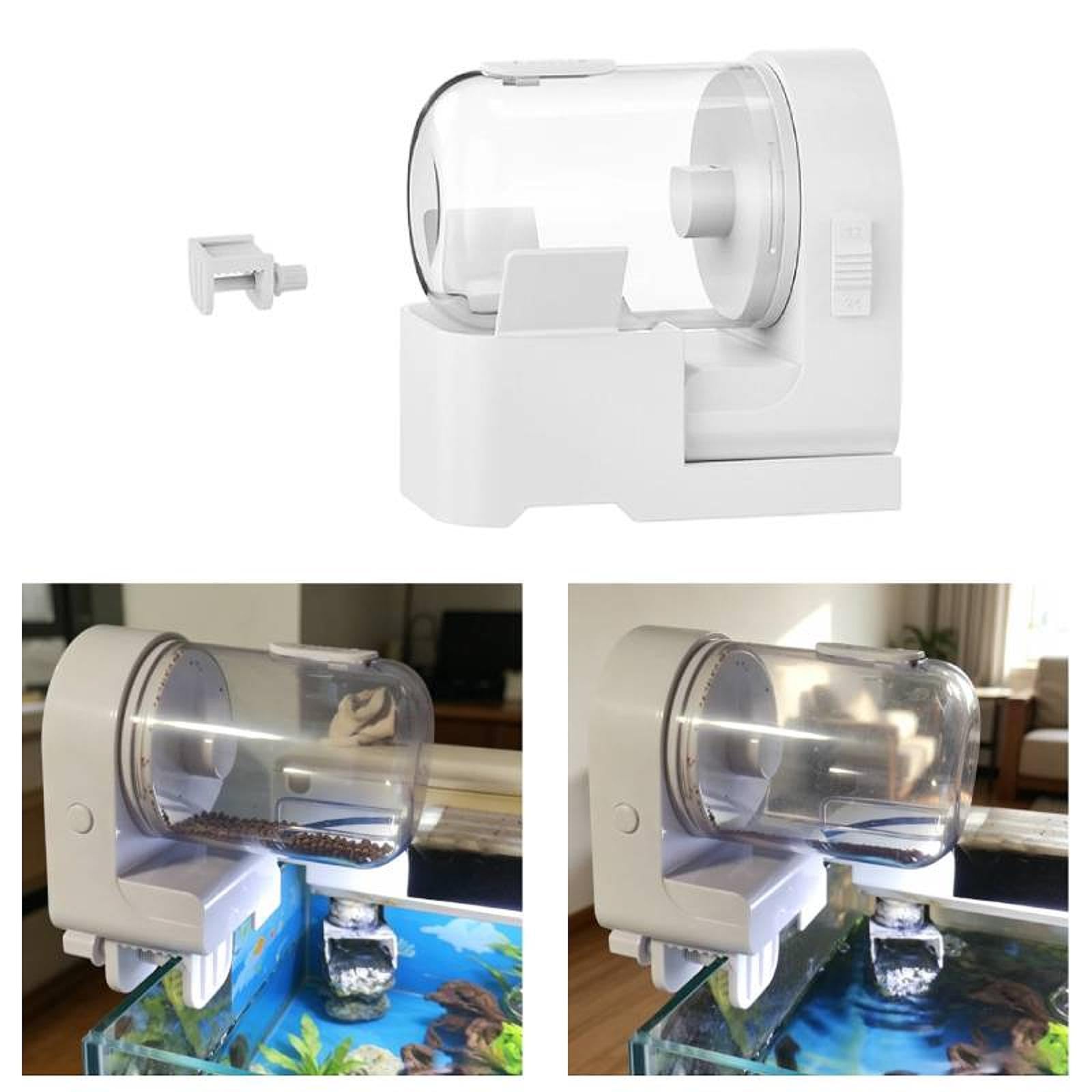Alimentador Automático para Peces Dispensador Inteligente Temporizador Programable Recipiente de Alimentos Capacidad Grande Instalación Sencilla, con Base de Alimentación