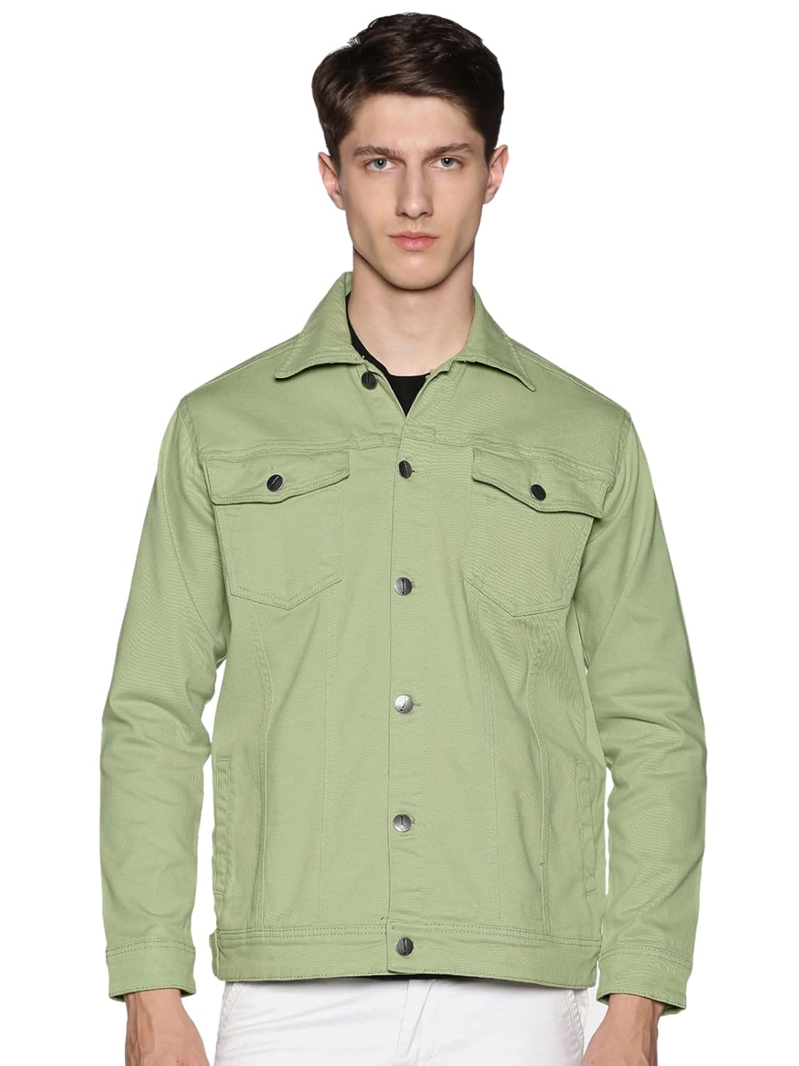 Hozie Men’s Full Sleeve Regular Fit Jacket,Casual Denim Jacket