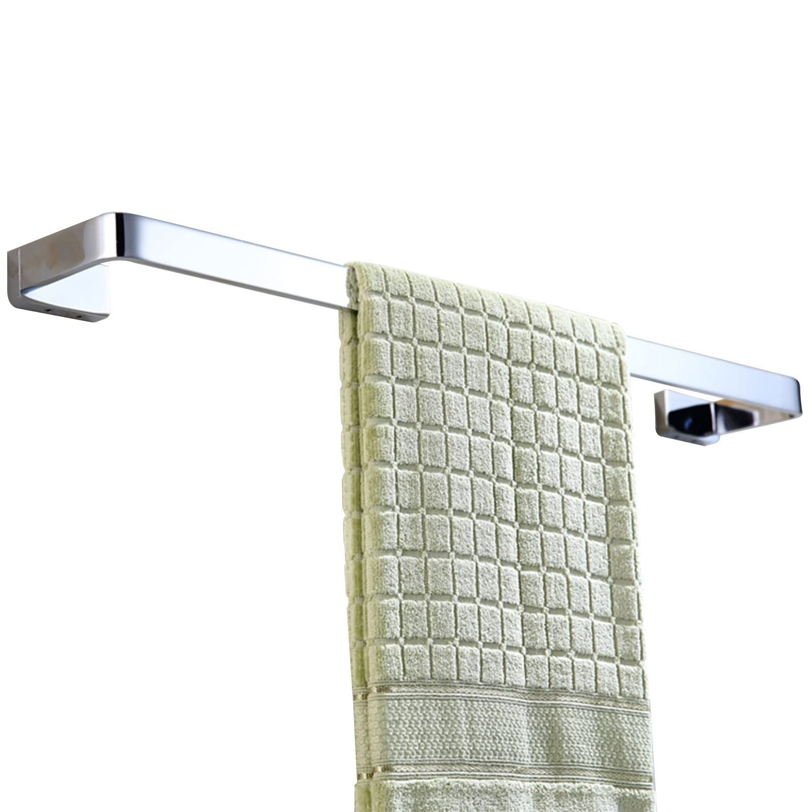 LMYSXAOZ Copper Bath Towel Rail Bar,Wall Mounted Single Rod 30cm-60cm Hanger,Hardware Accessories,for Bathroom Hardware and Kitchen,Silver (Size : 50cm)