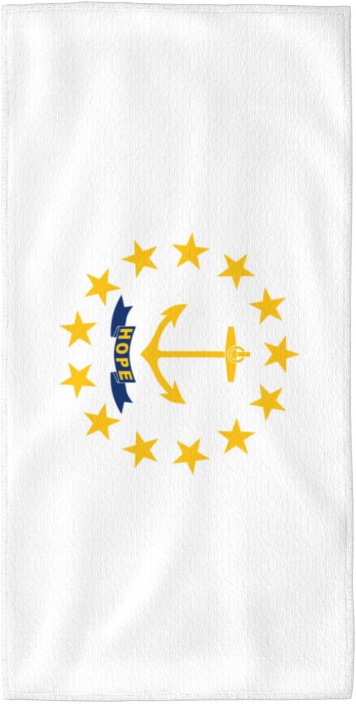 Rhode Island State Flag Print Hand Towels for Kitchen, Decorative Bathroom Towels Decor Farmhouse Cute for Men Women Gifts