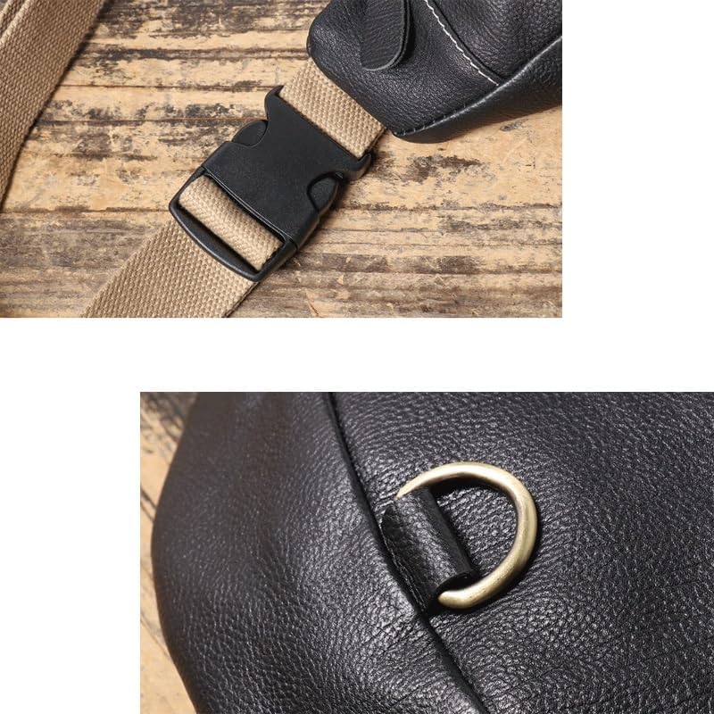 Men's Genuine Leather Crossbody Bag for Casual Wear Versatile Adjustable Large Capacity
