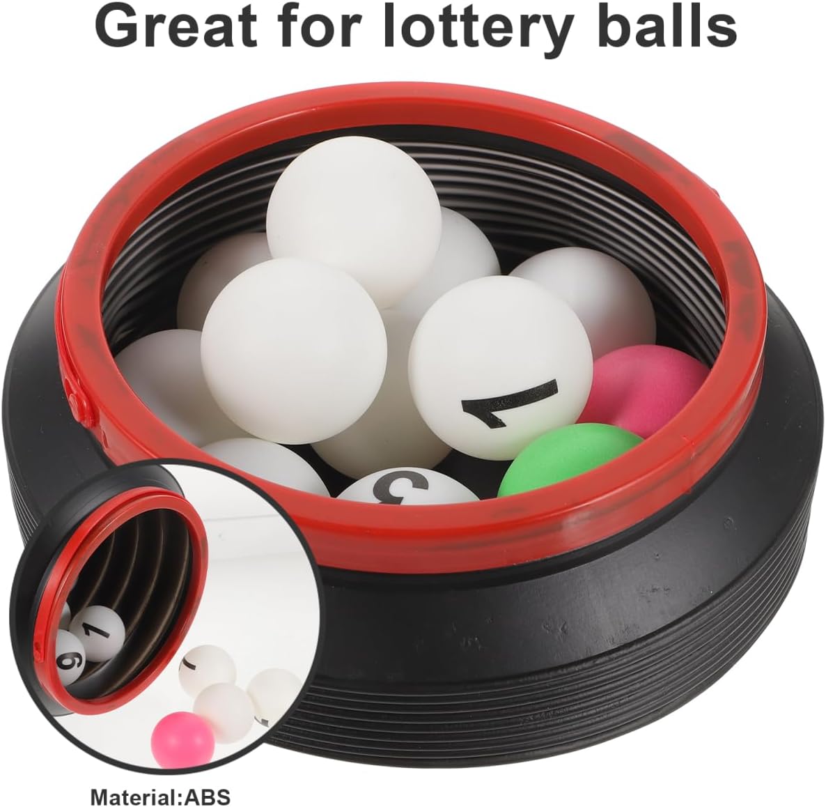 Amosfun Numbered Raffle Balls 1-10 Printed Table Tennis Pong Balls with 2 Color Balls and Folding Storage Bucket for Party Games and Event Drawings