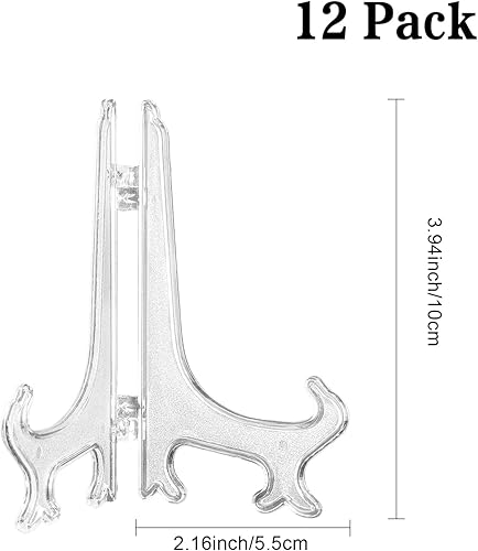 Miniatura 3 de Paquete de 12 soportes para platos, soporte de exhibición, soportes de placa para exhibición, soporte de exhibición de platos, mini caballete,