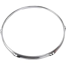 Yibuy Snare Drum Rim Hoop 6 Lug 13 inches Replacement Percussion Lower Circle Silver