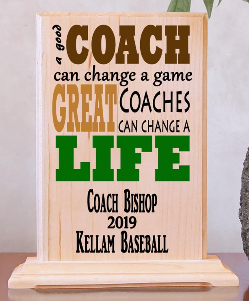 Custom Coach Gift Plaque Personalized A Good Coach Can Can Change A Game A Great Coach Can Change A Life - Coach's Appreciation Award Trophy