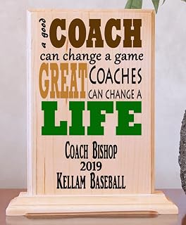 Custom Coach Gift Plaque Personalized A Good Coach Can Can Change A Game A Great Coach Can Change A Life - Coach's Appreciation Award Trophy