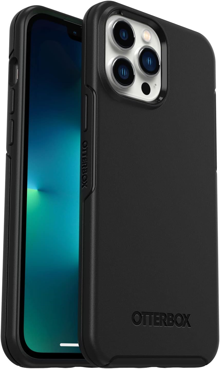 OtterBoxSymmetry Case for iPhone 13 Pro Max / iPhone 12 Pro Max, Shockproof, Drop proof, Protective Thin Case, 3x Tested to Military Standard, Antimicrobial Protection, Black, No Retail Packaging