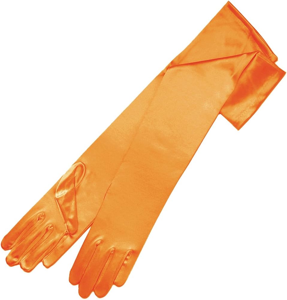 ZAZA BRIDAL 19.5" Long Shiny Stretch Satin Dress Gloves 12BL-White : Clothing, Shoes & Jewelry
