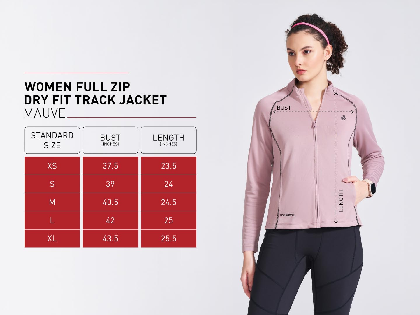 Campus Women Full Zip Dry Fit Track Jacket Mauve 4