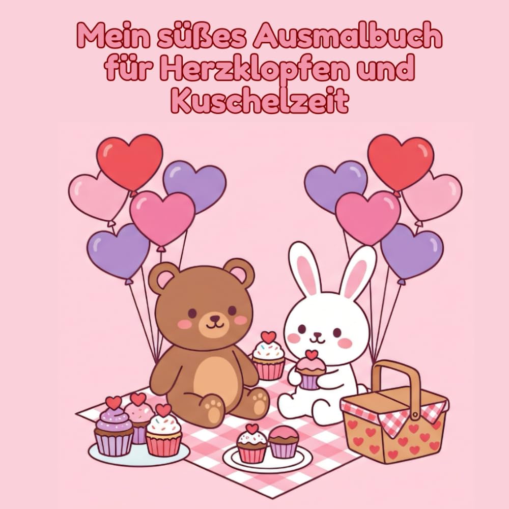 Mein süßes Ausmalbuch für Herzklopfen und Kuschelzeit: 0 niedliche Designs zum Entspannen für Kinder & Erwachsene