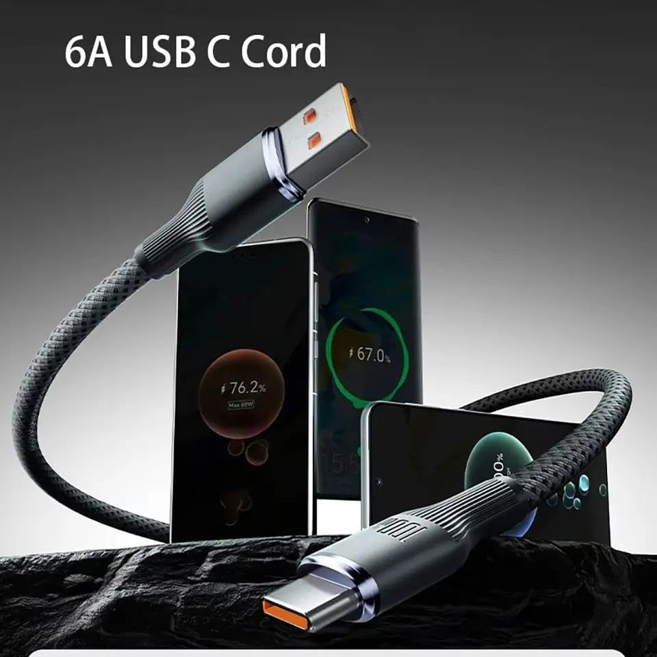 USB-A to USB-C Woven Cable Fast Charging Durable and Tangle-Free Design Compatible Charger for Apple & Android Devices (1.0 m, 3.28 ft) - Blue image 3