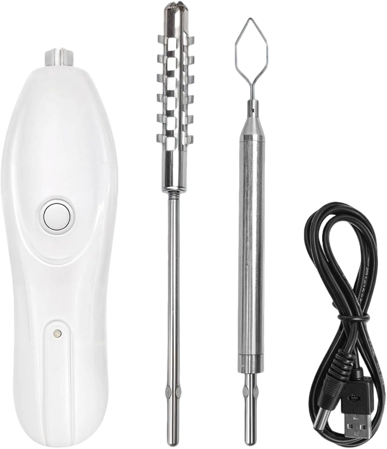 Electric Vegetable Core Remover, Rechargeable Kitchen Drill with Dual Head, Zucchini Corer, Fish Scale Scraper, One-Button Activation, Compact, Ergonomic Design