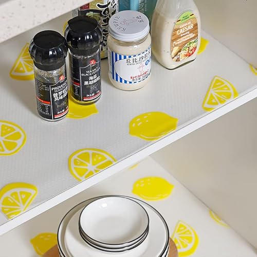 Shelf Liner For Kitchen Cabinets Non-Adhesive Drawer Liner Non-Slip Refrigerator Liner Waterproof Fridge Pad Cupboard Mat Easy Placemats, Ideal For Wire Pantry Bathroom, 17.7"× 59" #TOP1