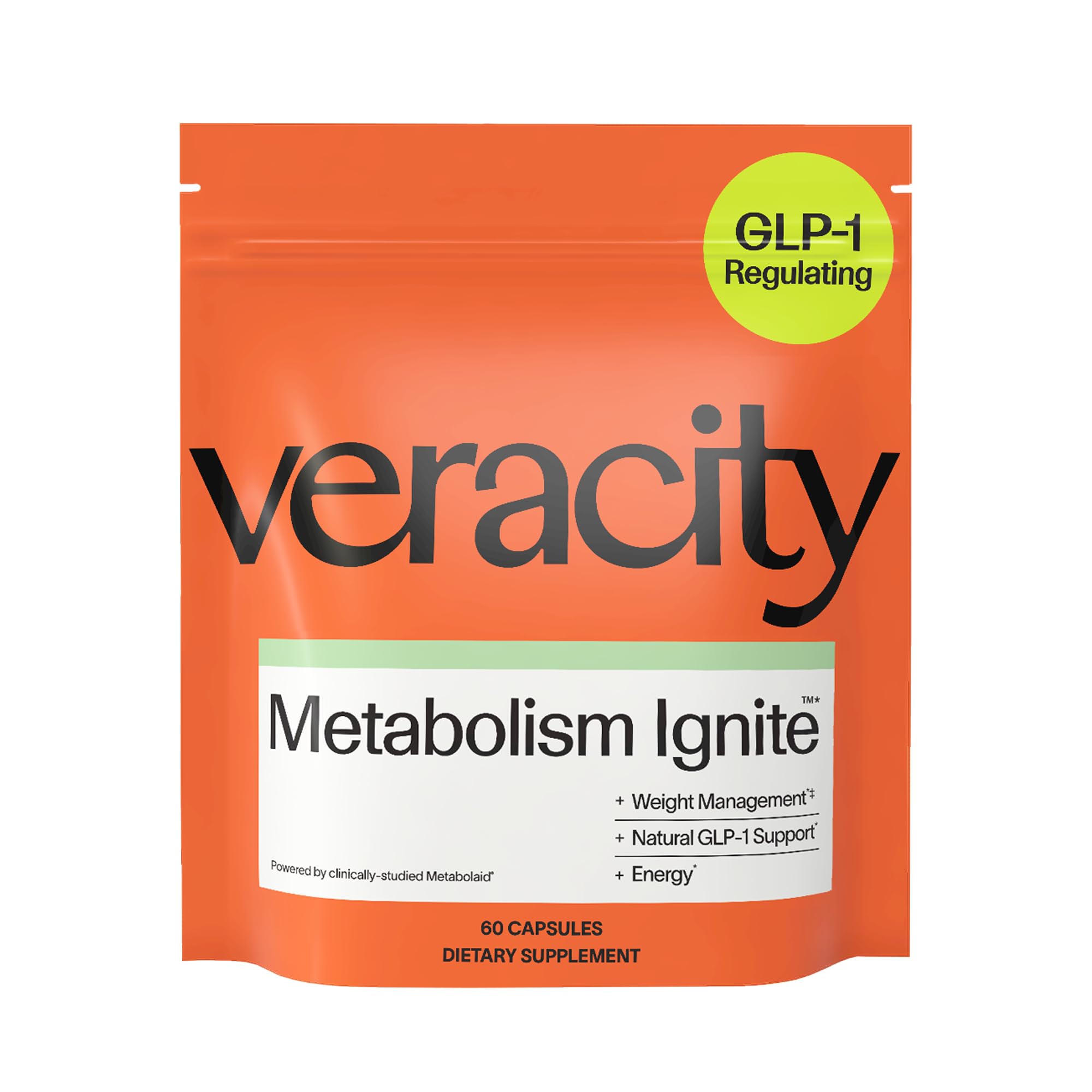 Amazon.com: Veracity Metabolism Ignite - Boosts GLP-1 to Reduce Appetite  and Cravings for Clinically Proven Weight Loss - Natural GLP-1 & Metabolic  Support Supplement - Burns Fat