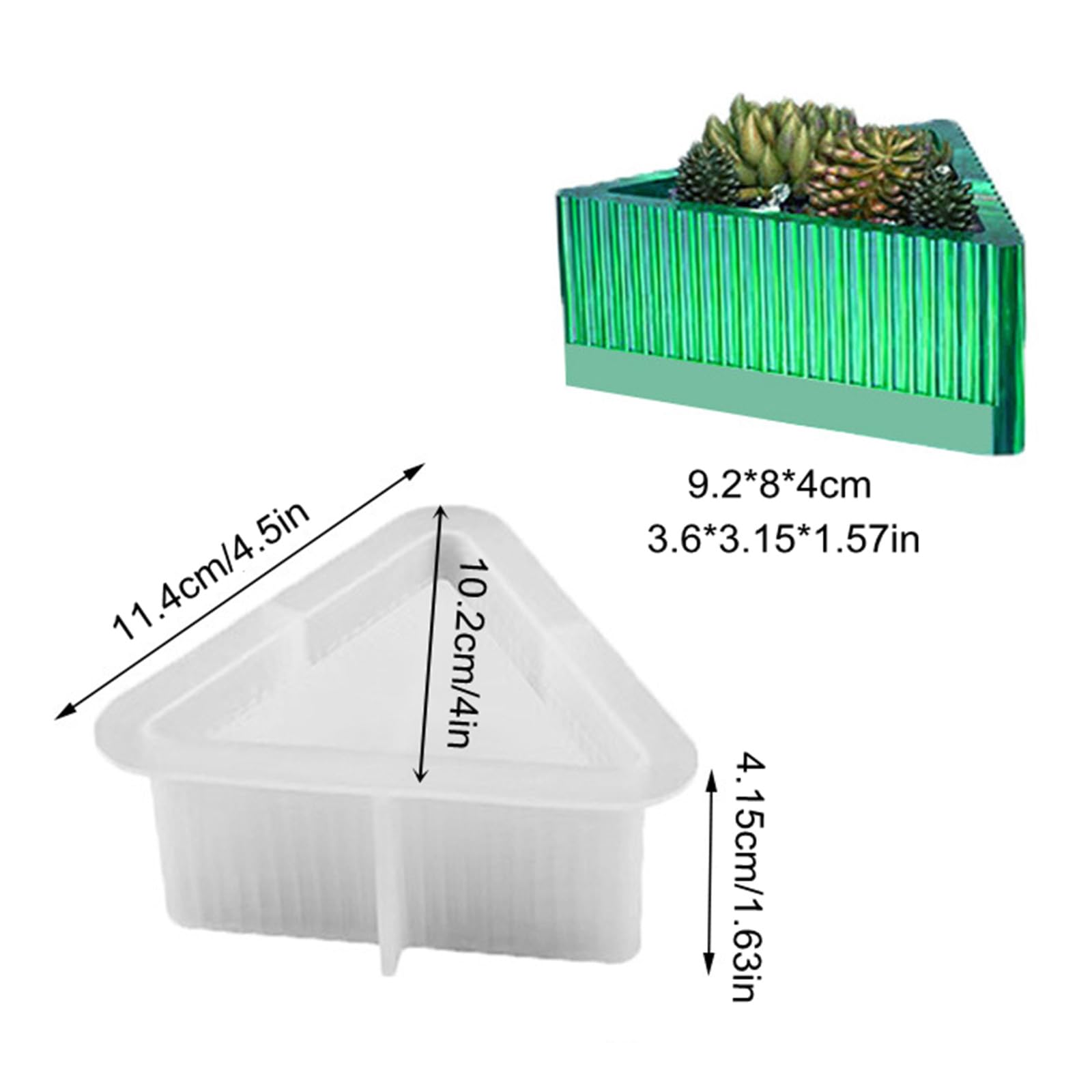 Triangle Striped Concrete Flower Pot Silicone Mold Succulent Planter Vase Cement Clay Mold Plaster Epoxy Resin Storage Box Mould