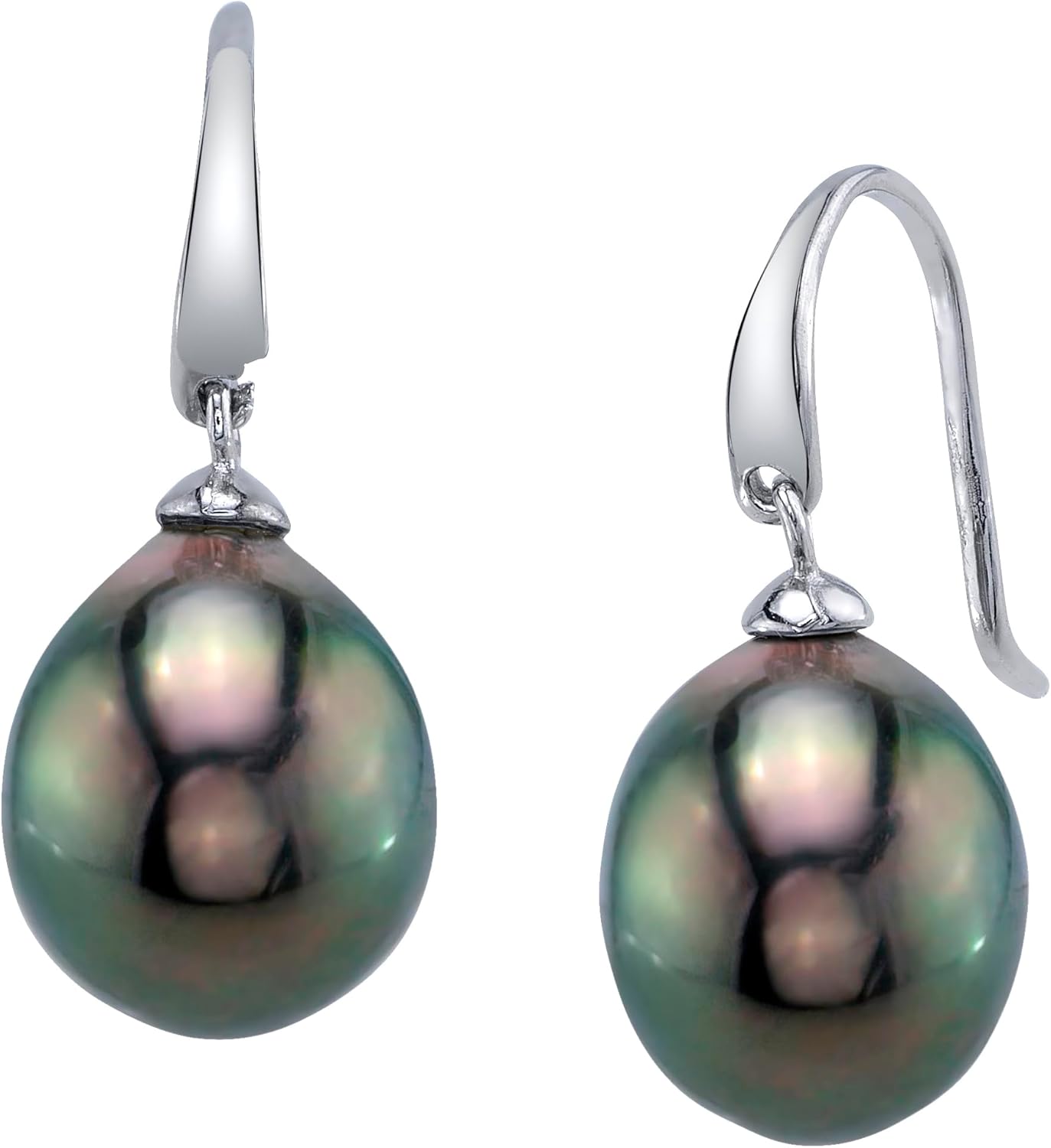 THE PEARL SOURCE Genuine Baroque Black Tahitian South Sea Cultured Pearl Rosalind Earrings for Women