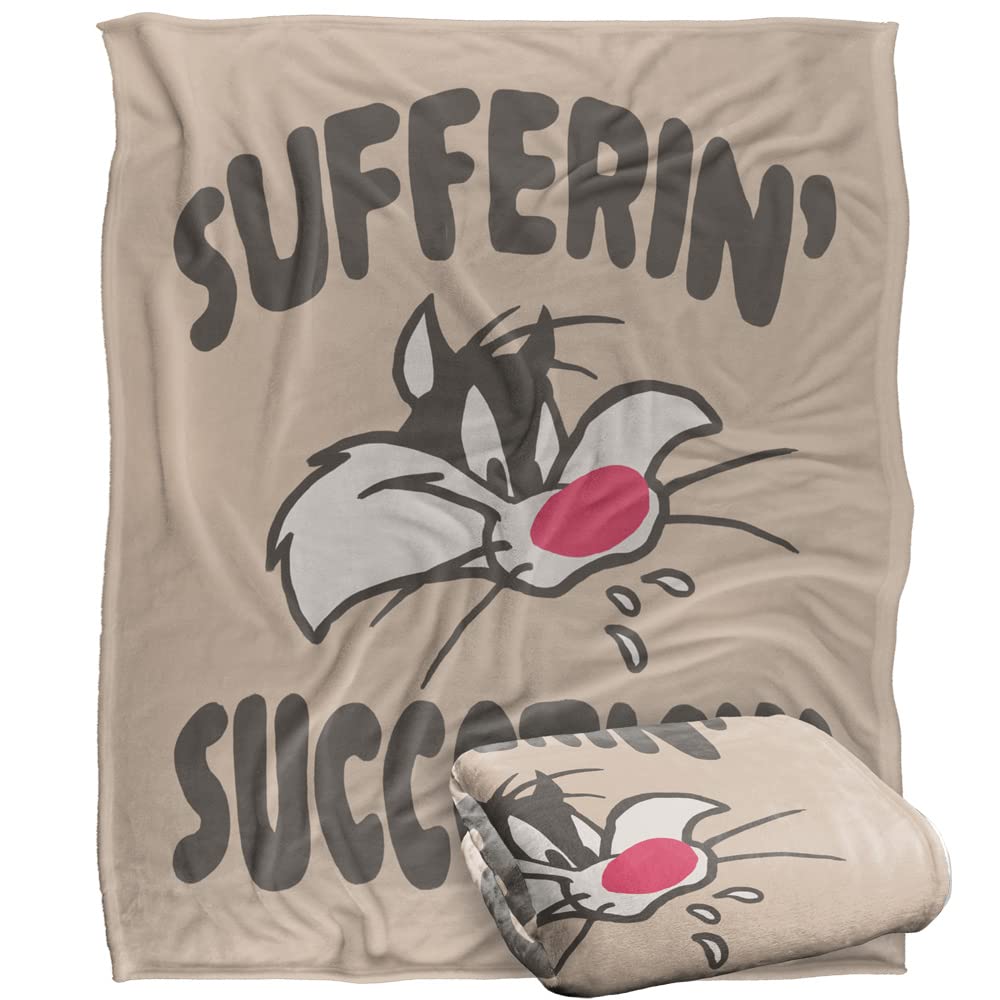 LOONEY TUNES Blanket, 152 x 127 cm The Sufferin' Succaotash Silky Touch Super Soft Throw Blanket
