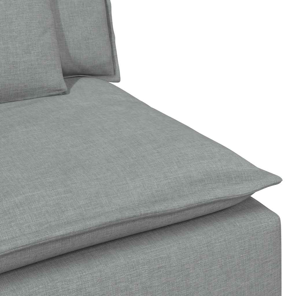 Sofá modular con cojín gris claro, acolchado de tela y relleno de espuma, 324 x 105 x 64 cm, 3 piezas de elemento de montaje para sala de estar, flexible con marco de metal resistente y