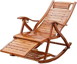 HZH Cadeira de gravidade zero reclinável Cadeira de pátio dobrável de madeira Espreguiçadeira de sol Cadeira de balanço confortável e relaxante Cadeira de deck reclinável ajustável para varanda Jardim
