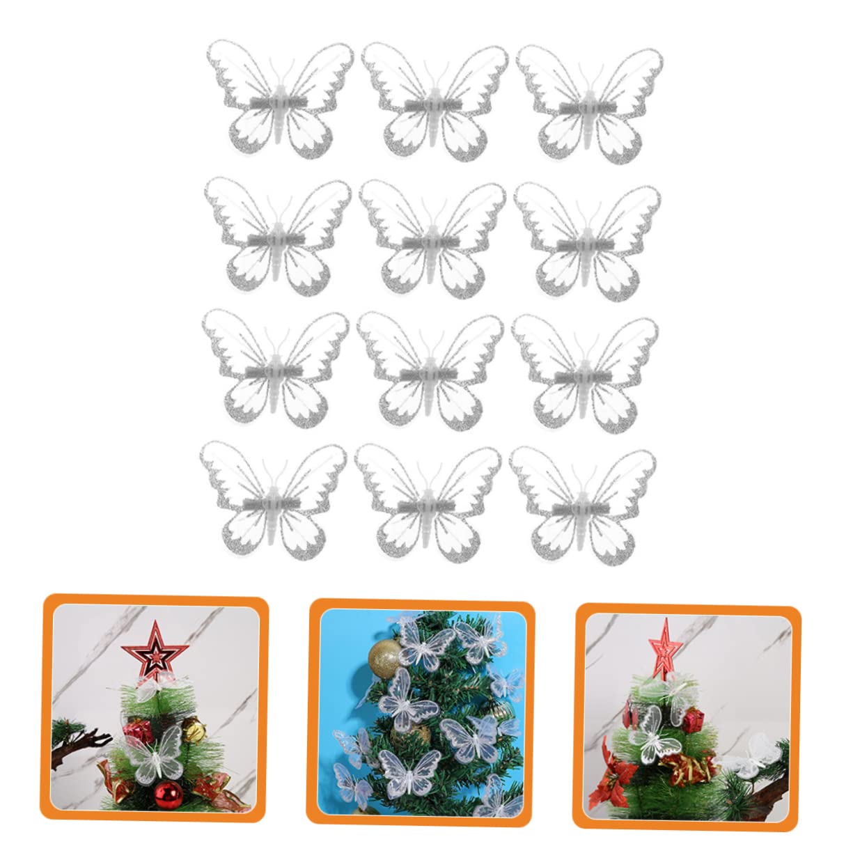 TEHAUX 48stücke Schmetterlinge Mit Clip Stoff Für Bastelprojekte Hochzeits Und Weihnachtsdekoration Langlebige Und Farbenfrohe Accessoires